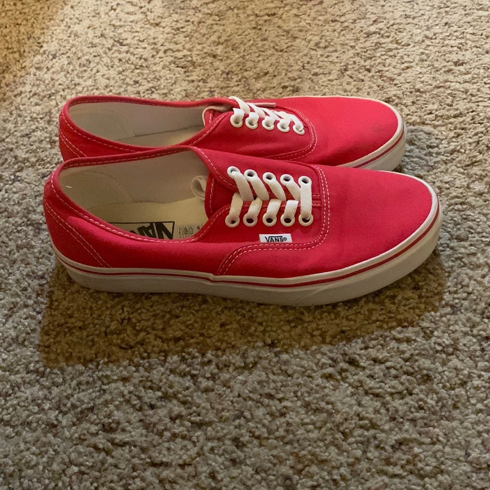 Red vans , very lightly worn